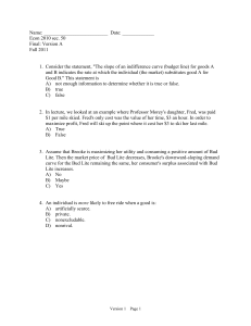 Econ 2010 sec. 50 Final - University of Colorado Boulder