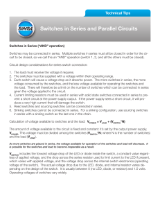 Switches in Series and Parallel Circuits