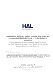 Multinuclear NMR as a tool for studying local order and