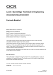 Level 3 Cambridge Technical in Engineering Formula Booklet