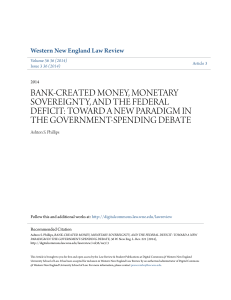 bank-created money, monetary sovereignty, and the federal deficit