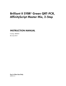 Brilliant II SYBR® Green QRT-PCR, AffinityScript Master Mix, 2-Step