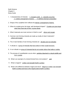 Earth Science Chapter 3 Study Guide 1. 4 characteristics of minerals