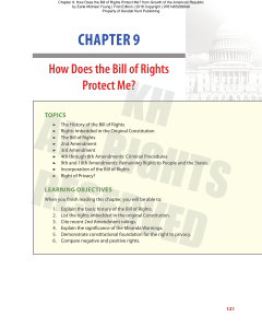 CHAPTER 9 How Does the Bill of Rights Protect Me?