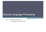 NLP: Syntax