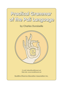 A Practical grammar of the pali language