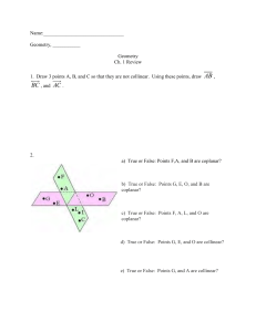 Name: Geometry, ______ Geometry Ch. 1 Review 1. Draw 3 points