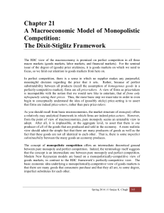 Chapter 21 A Macroeconomic Model of Monopolistic Competition