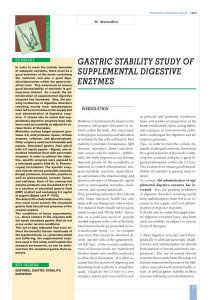 Gastric Stability Study of Supplemental Digestive Enzymes