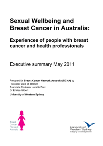 the sexual wellbeing and breast cancer in Australia