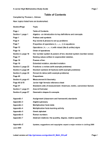 A Junior High Mathematics Study Guide