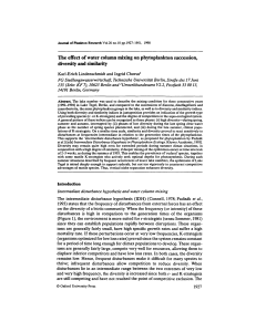 The effect of water column mixing on phytoplankton succession