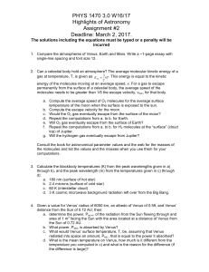 PHYS 1470 3.0 W16/17 Highlights of Astronomy Assignment #2