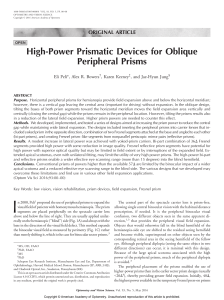 High-Power Prismatic Devices for Oblique Peripheral Prisms