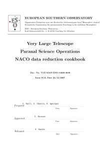 NACO data reduction cookbook - European Southern Observatory