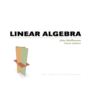 Linear Algebra - Joshua - Saint Michael`s College