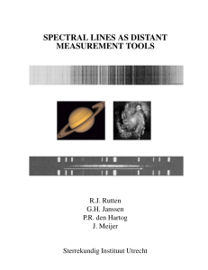 spectral lines as distant measurement tools