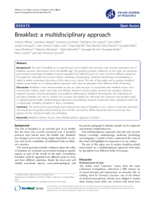 Breakfast: a multidisciplinary approach | SpringerLink
