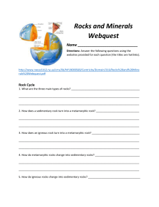 Rocks and Minerals Webquest