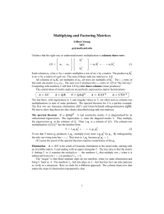 Multiplying and Factoring Matrices