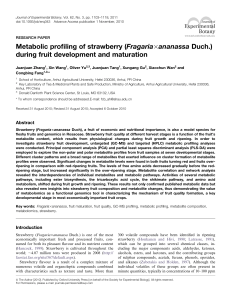 Metabolic profiling of strawberry