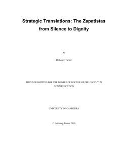 Strategic Translations: The Zapatistas from Silence to Dignity