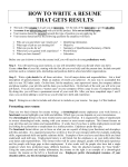 How to Write a Resume - Seattle Central College