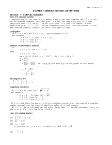 7.1 complex numbers