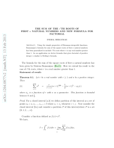 The sum of the r`th roots of first n natural numbers and new formula