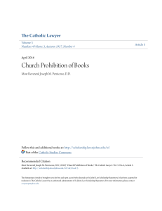 Church Prohibition of Books - St. John`s Law Scholarship Repository