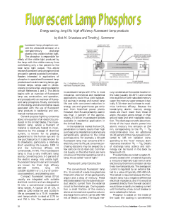 Fluorescent Lamp Phosphors - The Electrochemical Society