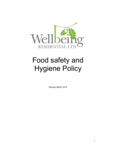 Food safety and Hygiene Policy - Wellbeing Residential Care Homes.