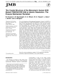 The Crystal Structure of the Monomeric Human SOD Mutant F50E