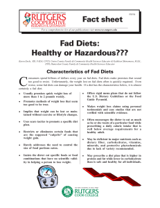 Fad Diets: Healthy or Hazardous???