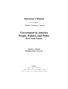 Government in America People, Politics, and Policy