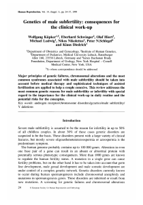 Genetics of male subfertility: consequences for the clinical work-up