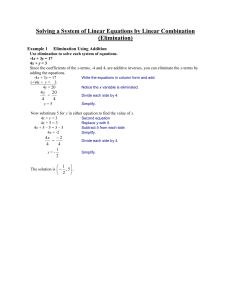Solving a System of Linear Equations by Linear Combination