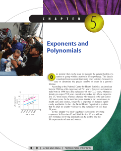 Chapter 5 Exponents and Polynomials