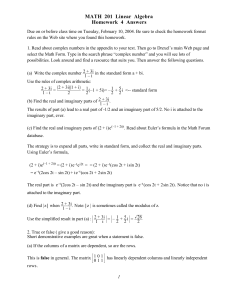 MATH 201 Linear Algebra Homework 4 Answers