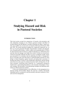 Chapter 1 Studying Hazard and Risk in Pastoral Societies