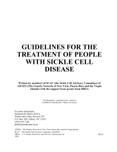 guidelines for the treatment of people with sickle cell disease