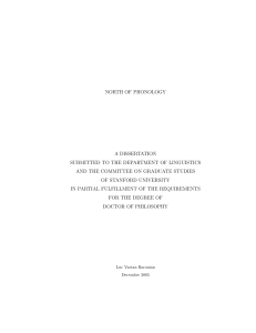 north of phonology a dissertation submitted to the