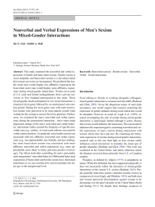 Nonverbal and Verbal Expressions of Men`s Sexism in Mixed