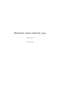 Relativity made relatively easy