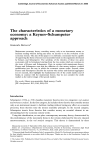 The characteristics of a monetary economy: a Keynes