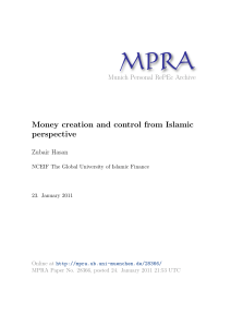 Money creation and control from Islamic perspective