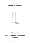 Chemical Changes and Structure Homework Booklet