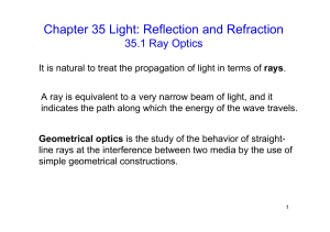 Chapter 35 Light: Reflection and Refraction