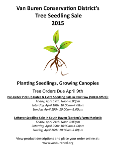 Tree Seedling Sale 2015 - Van Buren Conservation District