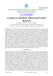 A Study on Acid Rain: Effects and Control Measures